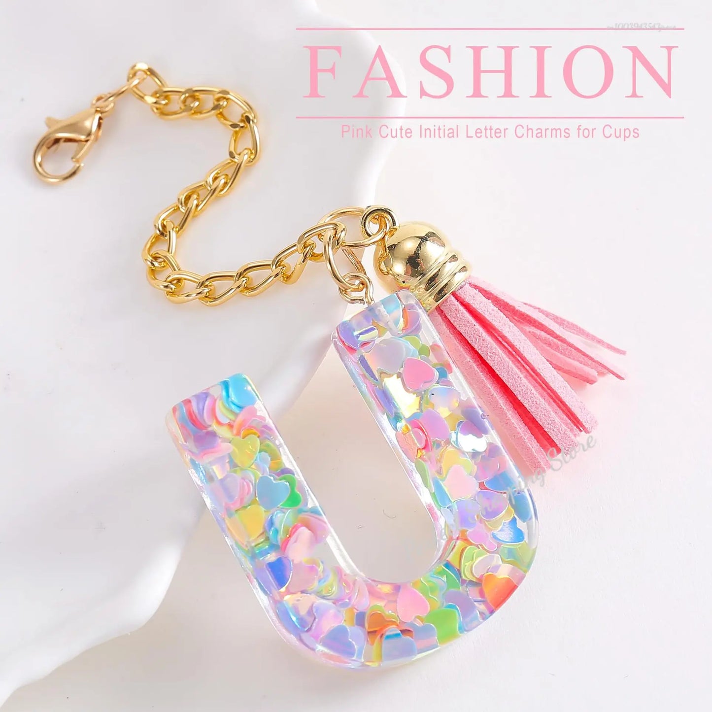 1 PCS Letter Charm for Stanley Cup Accessories Cute Initial Keychain Handle Charm for Stanley Tumbler for Women Girls 물병