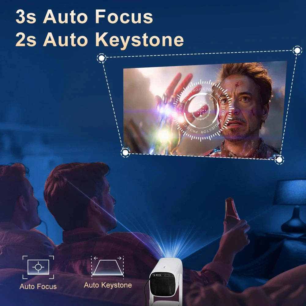 Salange K2 Projector Android 11.0 2.4/5G WiFi 6 BT 5.2 Native 720P Support 4K Home Cinema Portable Outdoor Smart Mini Projector