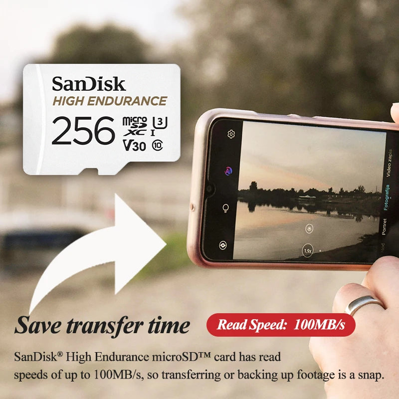 SanDisk High Endurance Micro SD Card 256GB Video Monitoring TF Card 128GB MicroSD Card 64GB Memory Card 32GB For Video