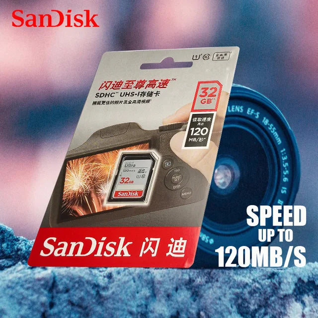 SanDisk Original SD card Ultra 32GB SDHC 64/128/256/512GB SDXC Memory Card C10 USH-1Extreme PRO/U3/4K/V30 For Camera Car DV SLR