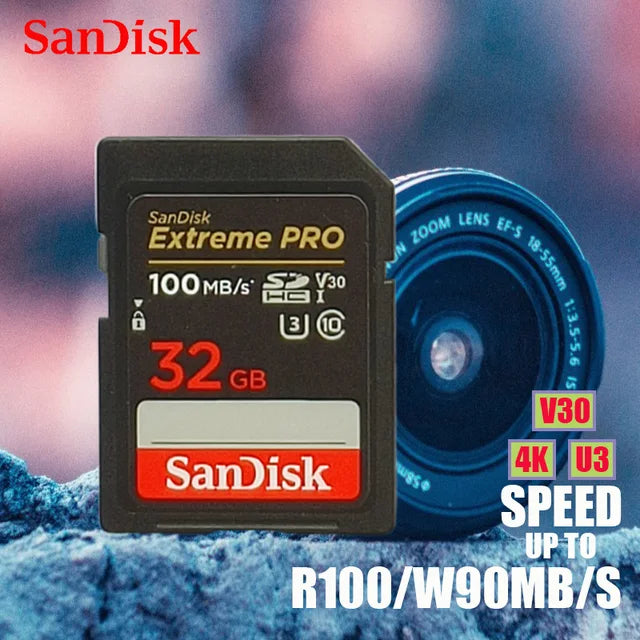 SanDisk Original SD card Ultra 32GB SDHC 64/128/256/512GB SDXC Memory Card C10 USH-1Extreme PRO/U3/4K/V30 For Camera Car DV SLR