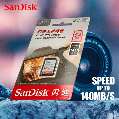 SanDisk Original SD card Ultra 32GB SDHC 64/128/256/512GB SDXC Memory Card C10 USH-1Extreme PRO/U3/4K/V30 For Camera Car DV SLR