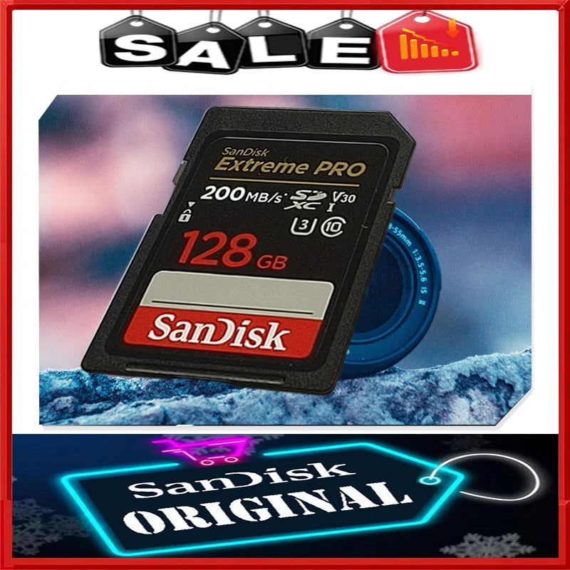 SanDisk Original SD card Ultra 32GB SDHC 64/128/256/512GB SDXC Memory Card C10 USH-1Extreme PRO/U3/4K/V30 For Camera Car DV SLR