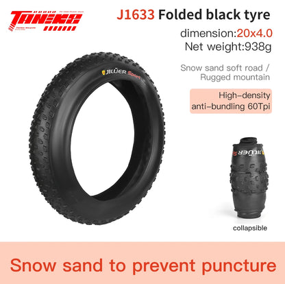 TANKE Anti Puncture Snow Beach Bicycle Tire Outdoor Biking MTB Bicycle Anti-Slip Fat Tire 20X4.0 26X4.0 Puncture Resistant Tire