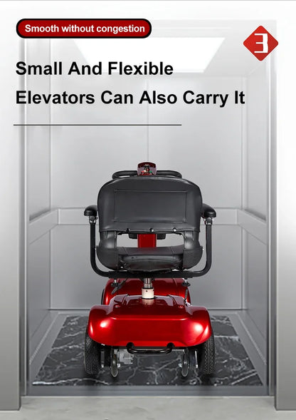 New Folding Electric Scooter for Elderly and Disabled Armrest Seat Adults 4 Wheels Leisure Portable Mobility Scooter 300W24V20AH