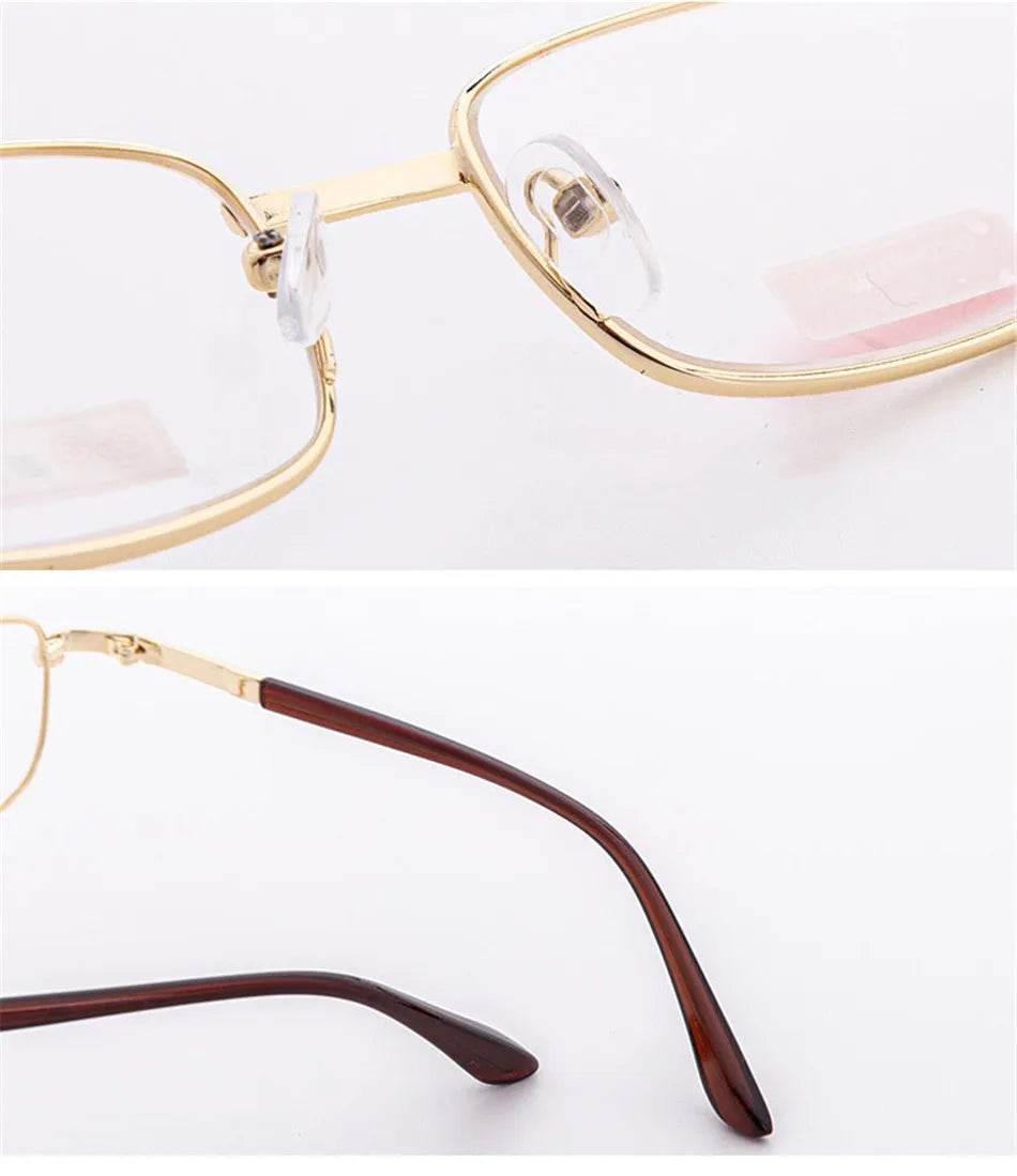 Classic Metal Square Reading Presbyopia Glasses Frame Women Men Retro Glass Lens Far Sight Eyewear With Diopters 0 To +6.0 - MarvelouStoree