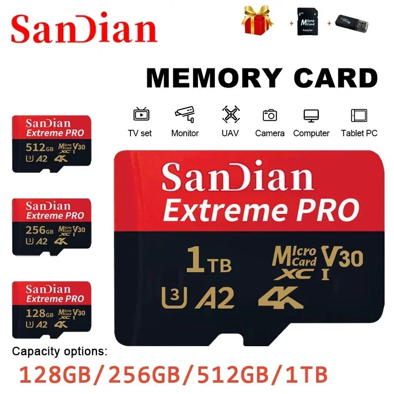 Original SD Card 1TB Large Capacity Memory Cards 256GB Micro Mini TF Card 512GB High Speed Flash Card for PC/Desktop/Mac/Cameras