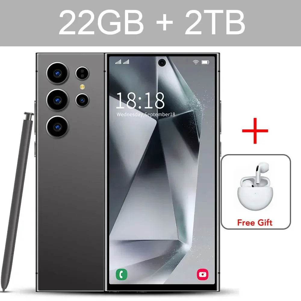 2024 S24 Ultra 7.3HD Global Version Mobile CASE Phones Original Smartphone 5G Dual SIM Android 14 Cell Phone 7800mAh 108MP Cellphones - MarvelouStoree