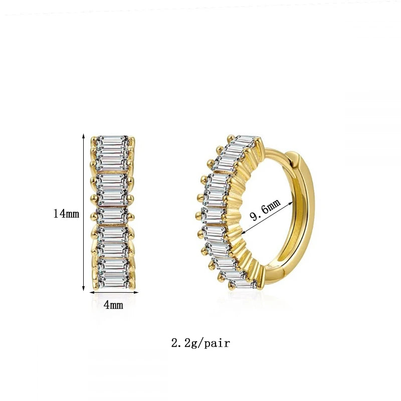 KEYOUNUO Gold Filled Stud Earrings Set For Women Ear Cuffs Colorful Zircon Dangle Hoop Earrings Fashion Party Jewelry Wholesale