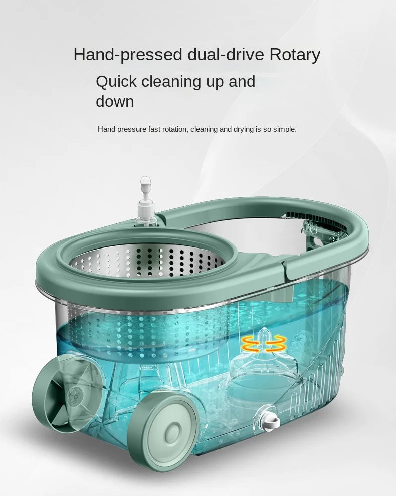 Household spin mop and bucket with wheels, mops floor cleaning