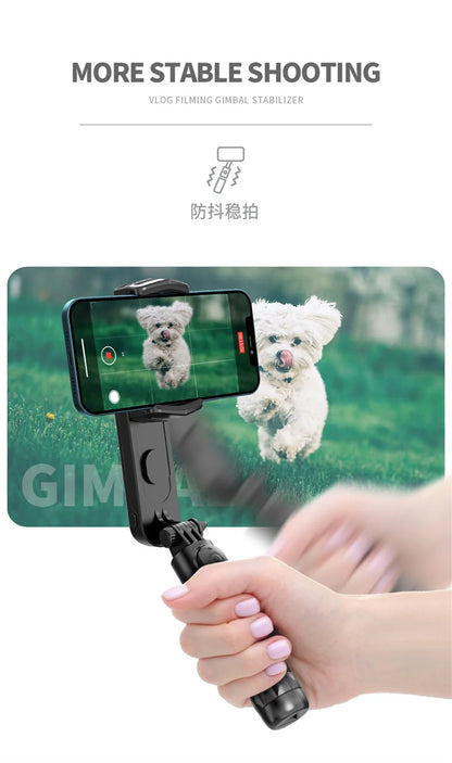 wireless Following the shooting Mode Gimbal Stabilizer Selfie Stick Tripod with Fill Light for iPhone Cell Phone Smartphone