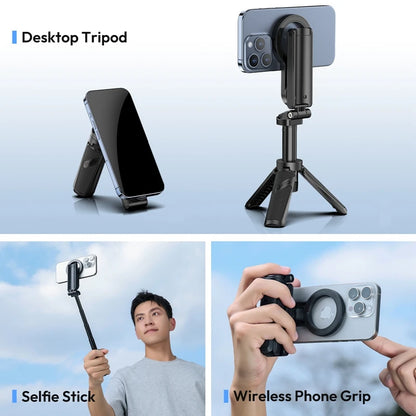 Ulanzi JJ03 Dual-sided Magnetic Phone Tripod Smartphone Grip Selfie Stick with Remote Vlog Tripod for Photography Video Vlog