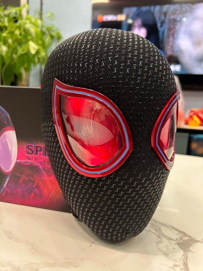 Miles Spiderman Headgear Mask Cosplay Moving Eyes With Ligth Electronic Mask Spider Man 1:1 Remote Control Toys Adults Kids Gift