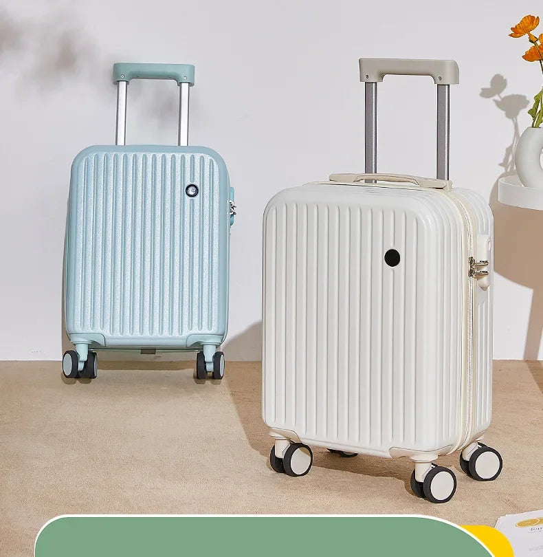 18 Inch Travel Suitcase Multifunctional Suitcase Boarding box Student Trolley Password Case Rolling Luggage Bag with Cup holder