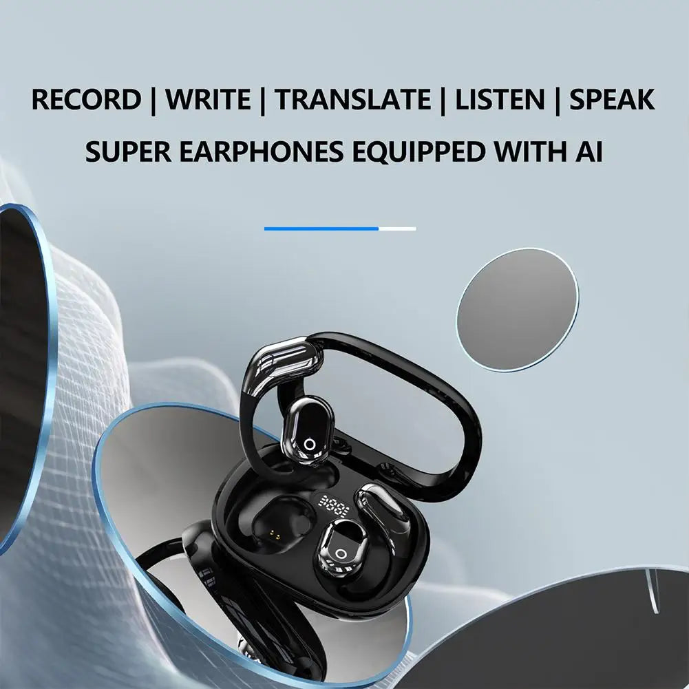 Intelligent AI Translator Earphones Real Time AI Voice Translator Earbuds 98% Accuracy Support Wireless Headphones