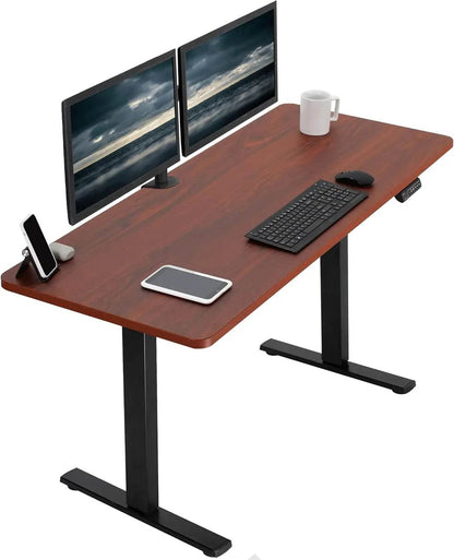 Electric Rustic Standing Desk Workstation, Memory Controller Height Adjustment Particle Board, Steel Computer Standing Desk - MarvelouStoree