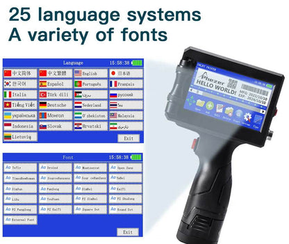 Phezer 12.7/25.4mm Label Printer Handheld Inkjet Printer QR Bar Batch Code Date Number Logo Expiry Date Coding Machine Portable - MarvelouStoree
