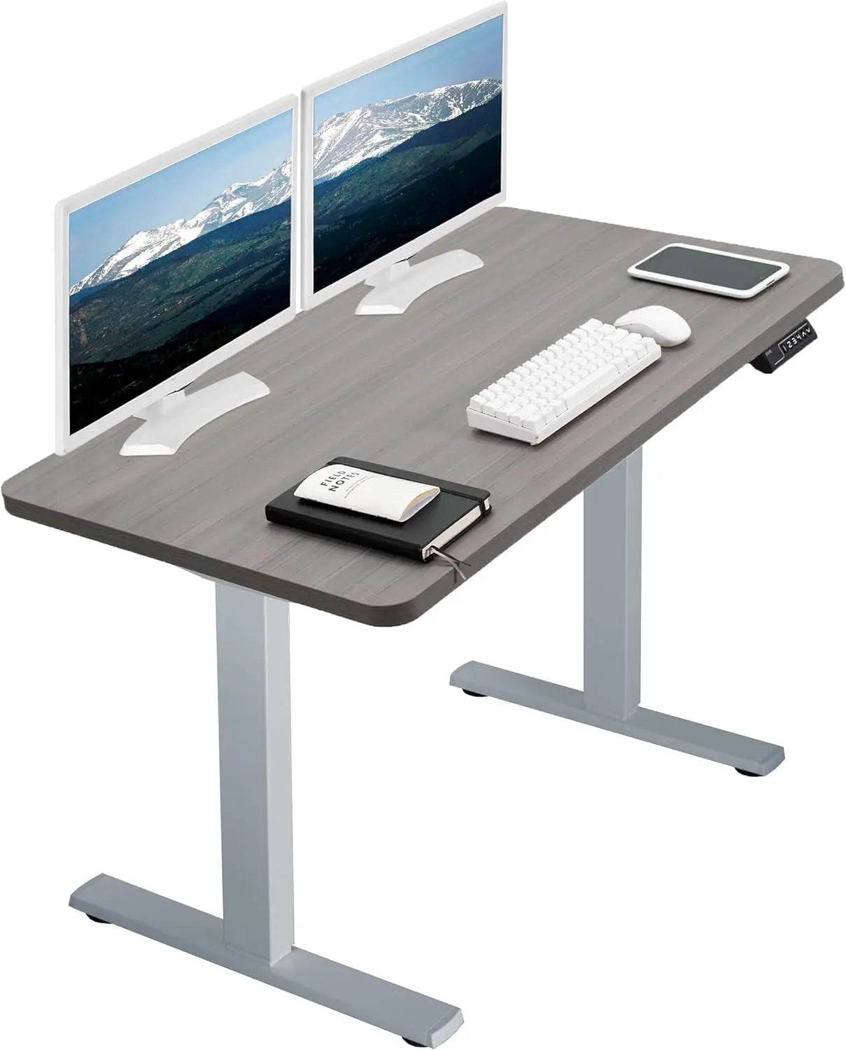 Electric Rustic Standing Desk Workstation, Memory Controller Height Adjustment Particle Board, Steel Computer Standing Desk - MarvelouStoree