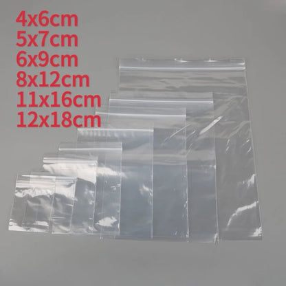 100pcs Transparent Ziplock Bag Sealed Department Store Bags Small Jewelry Parts Small Accessories Bag Ring Crystal Packing Pouch