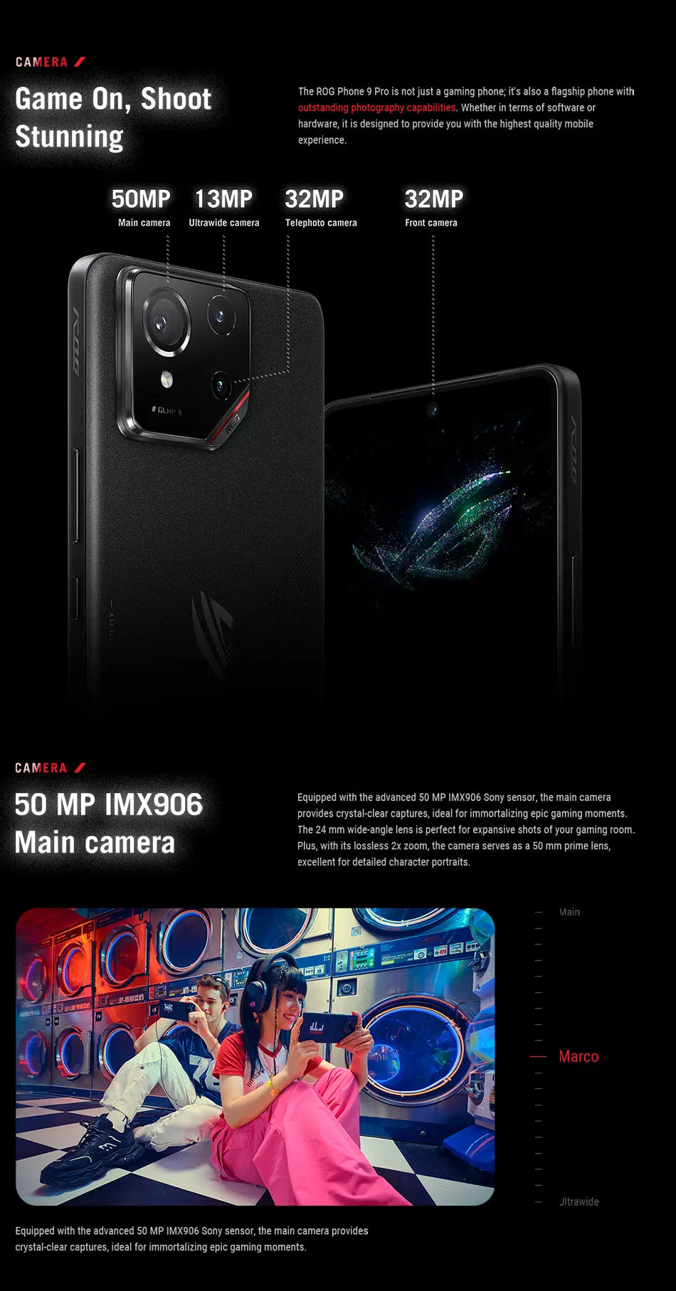 ASUS ROG Phone 9&9pro Gaming Phone Snapdragon Supreme Edition Matrix Liquid Cooling 185HZ Samsung E6 Gaming Screen