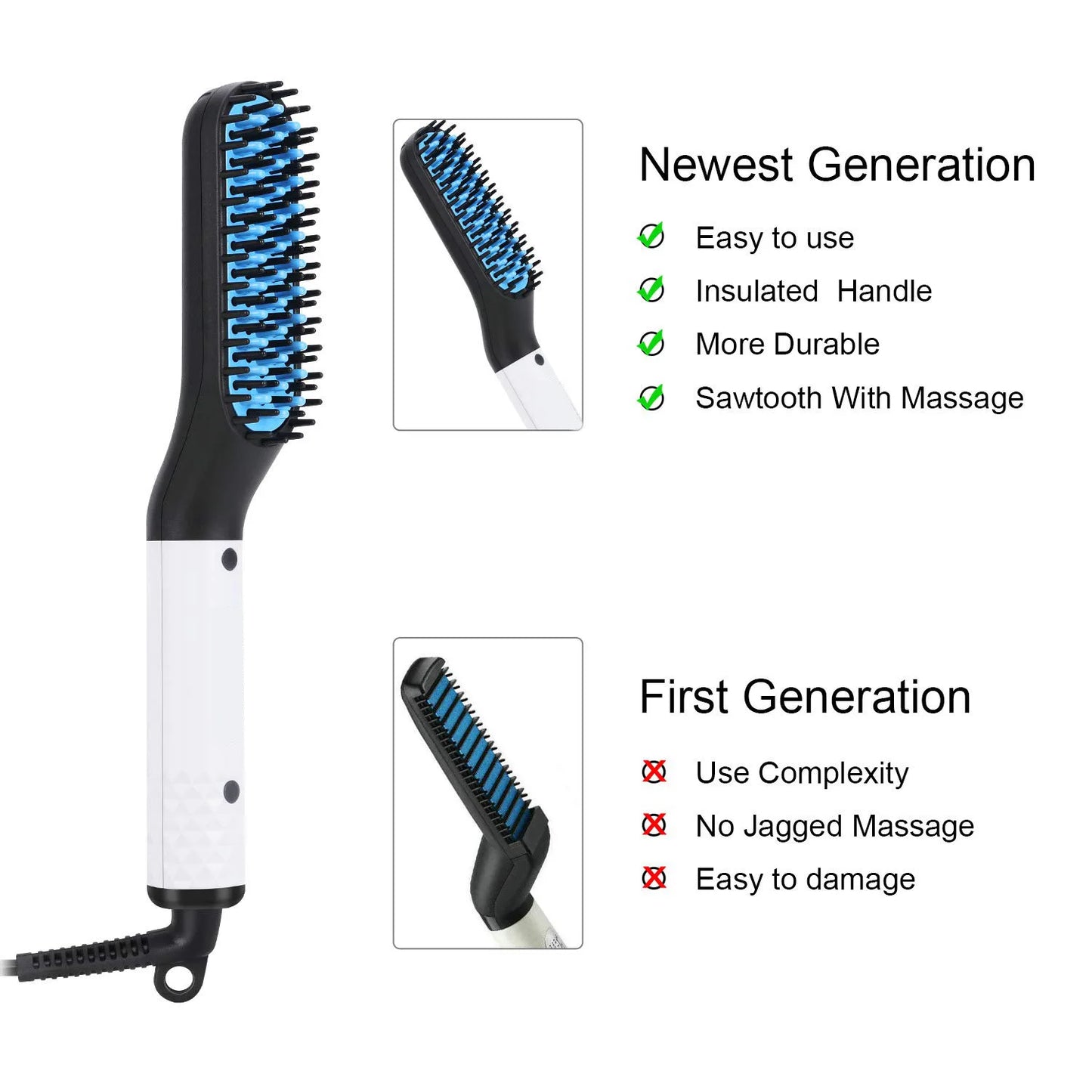 Man Hair Comb Brush Beard Straightener Multifunctional Hair Straightening Comb Hair Curler Fast Heating Styling Tools