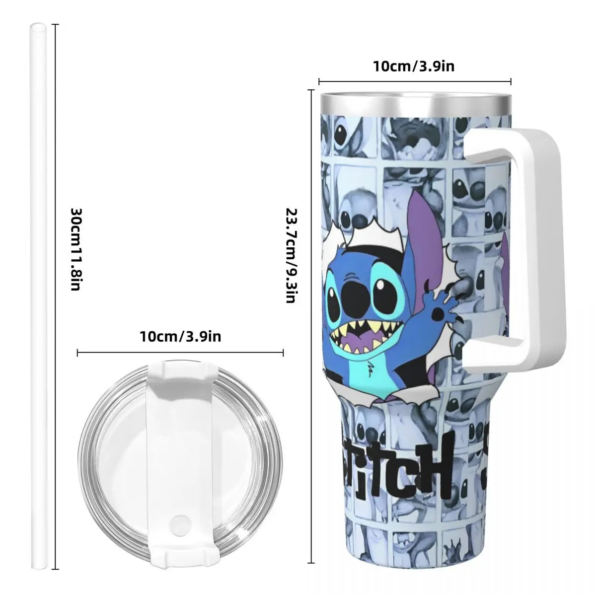 Custom Stitch Stainless Steel Tumbler Travel Mugs Cup Large Coffee Mug Portable Cold Drink Milk Tea Water Bottle