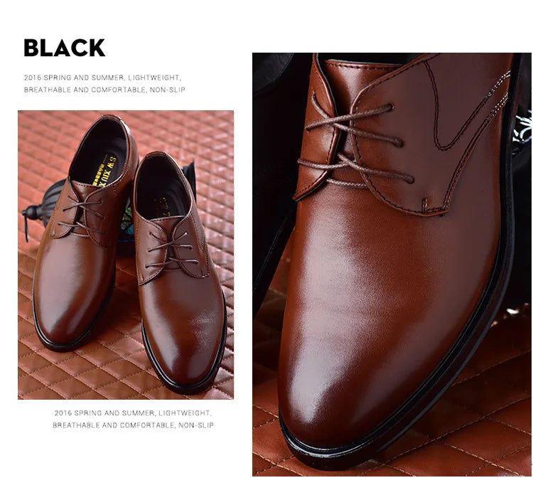 Men Dressing Shoes Formal for Men's Casual Shoe Leather Social Wedding Designer Pointed Toe Black Office Winter Shoes Brand 2023