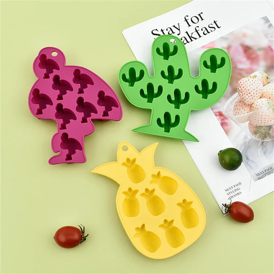 Silicone Ice Mould Cactus Pineapple Ice Tray Fruit Ice Maker Non-toxic Durable Bar Pub Wine Ice Blocks Maker Kitchen Gadgets