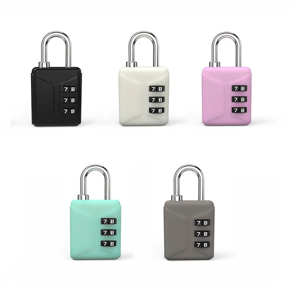 3 Dial Digit Combination Lock ABS Shell Zinc Alloy Password Lock Portable Security Anti-theft Luggage Backpack Suitcase Padlock