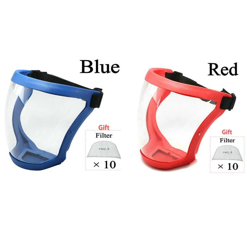 Transparent Facial Shield Dustproof Work Protection Mask Full Face Protector Shield Face Protective Screen Outdoor Safety Mask