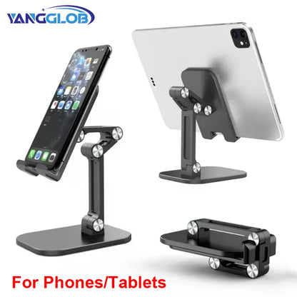 Three Sections Foldable Desk Mobile Phone Holder For iPhone for iPad Tablet Flexible adjustable Lazy phone holder ABS material