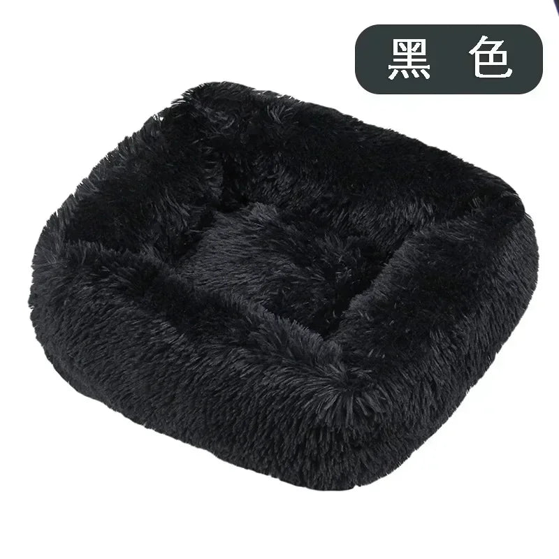 Long Plush Dog Bed Warm Plush Cat House Big Size Square Soft Dog Beds For Large Dogs Puppy Bed House Nest Cushion Pet Product