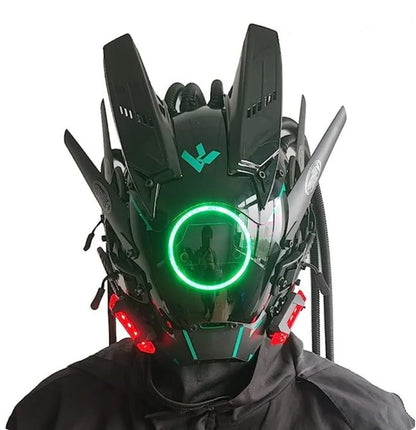 Cyberpunk Mask Led Lighting Cosplay Helmet Halloween Christmas Gift Music Festival Party For Adults