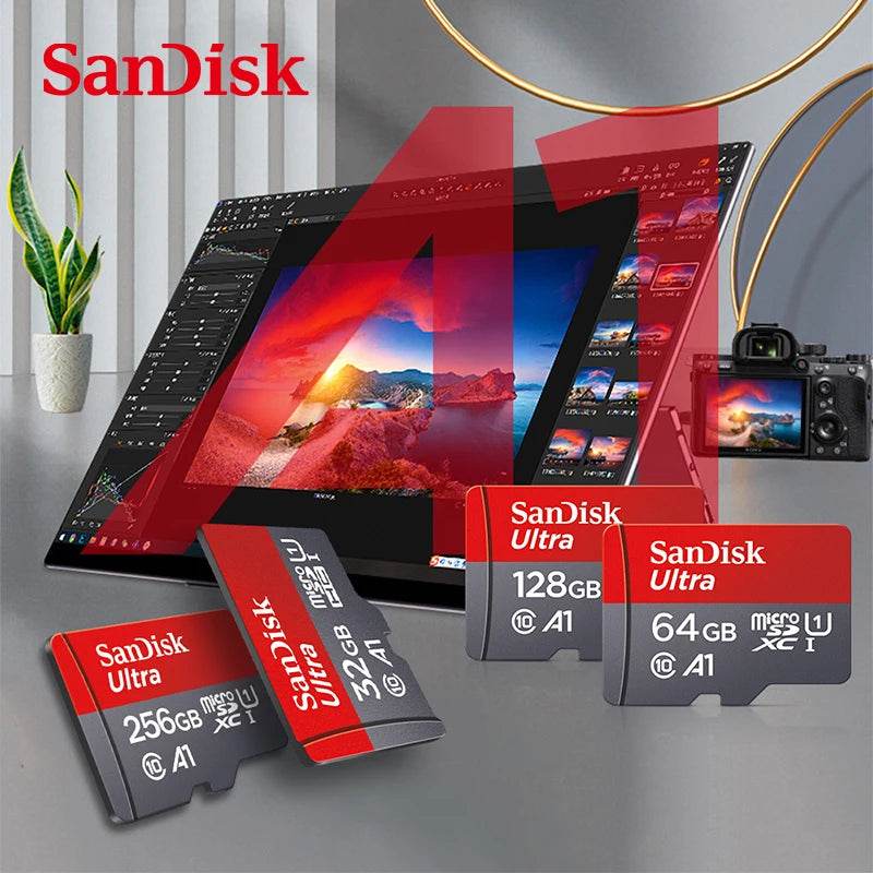 Sandisk Ultra A1 Micro SD Card 128GB 32GB 64GB 256GB Memory Card STF Flash Card Memory Cards 32/64/128GB for Phone + Card Reader - MarvelouStoree