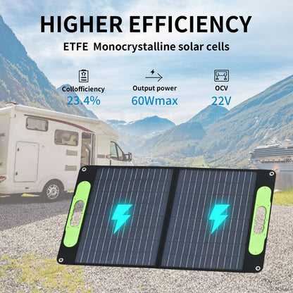 Foldable Solar Panel 120w 160w Double USB Charger ETFE Flexible Folding Camping Travel Phone Ipad Portable