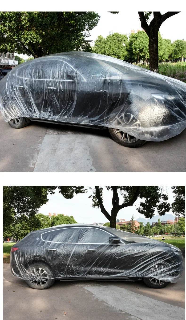 Car Clothing Disposable Car Clothing Film Material Car Cover Transparent Thickened Dustproof Rain Proof Dust Proof - MarvelouStoree