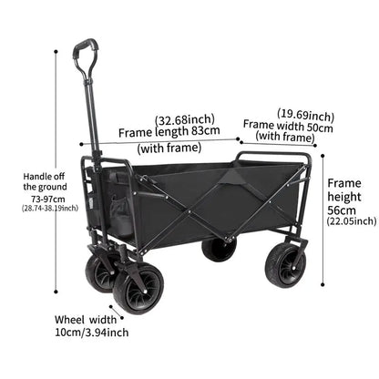 Camping Cart Outdoor Foldable Cart Oversized Camping Vehicle Picnic Vehicle Trailer Camping Trolley Stall Small Cart