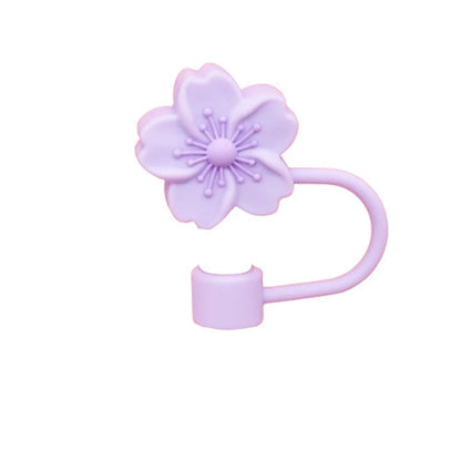 10mm/0.4in Flower Shape Straw Cover Compatible with Stanley 30&40 Oz Tumbler Soft Silicone Flower Straw Cover Straw Lid