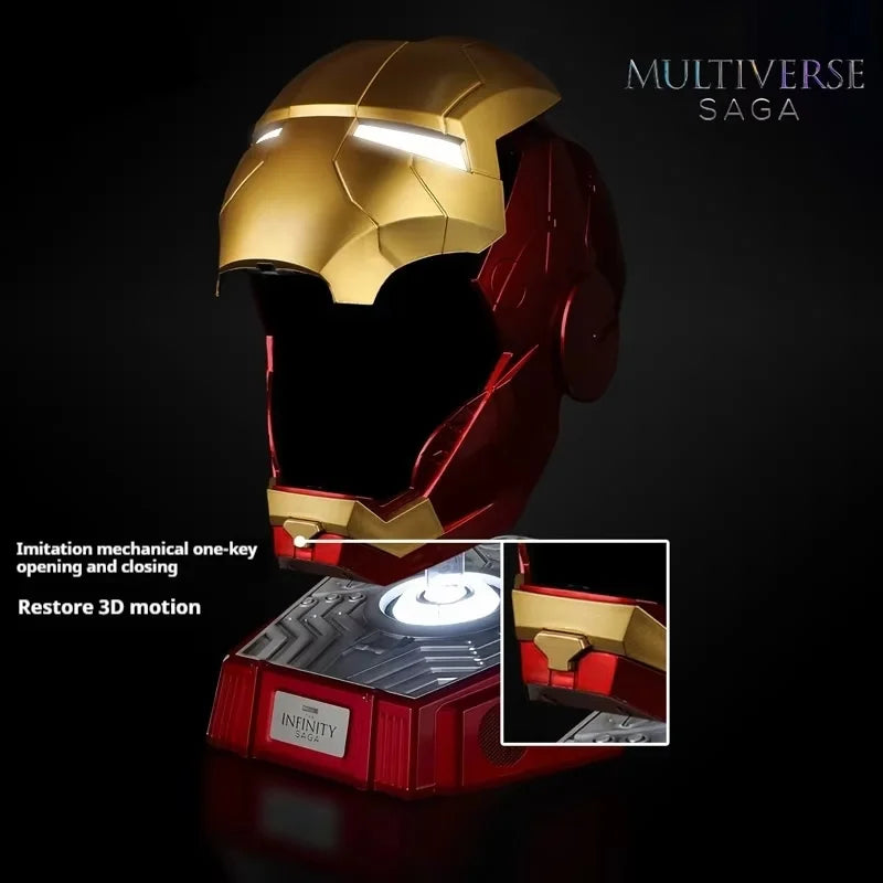 2024 New 1:1 Collection Iron Man Mk5 Helmet Black Gold Black Silver Touch Luminous Cool Handsome Helmet Halloween Birthday Gift