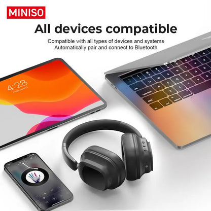 MINISO G90 Wireless Headphones with Built-in Microphone Noise Cancellation Touch Screen Headset,Earbuds Foldable Gaming Headset