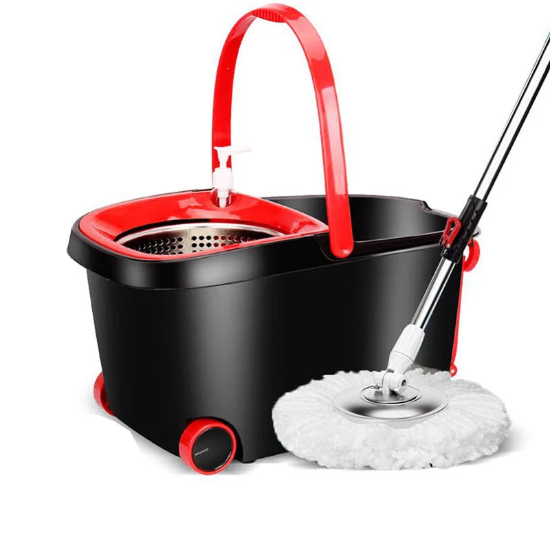 Rotating Mop and Bucket Thickened Bucket Body Stainless Steel Basket With Roller Can Be Gragged Household Things for the home