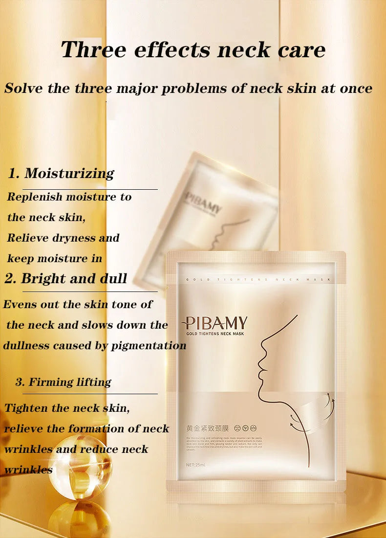 Gold Firming Neck Mask Moisturizing Anti Wrinkles Anti-aging skincare Neck Masks Beauty Necks Skin Care Products 10pcs