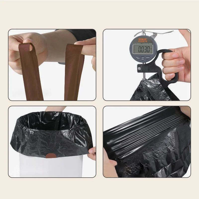 100PCS Drawstring garbage bag, no tear thickening, automatic closing, garbage bag, kitchen bedroom bathroom garbage bag