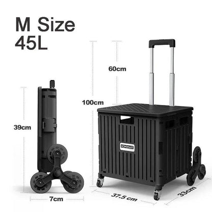 45/65L Folding The Folding Shopping Cart Trolley Portable Home Shopping Cart Folding cart with 2 /4 /8 Wheels - MarvelouStoree