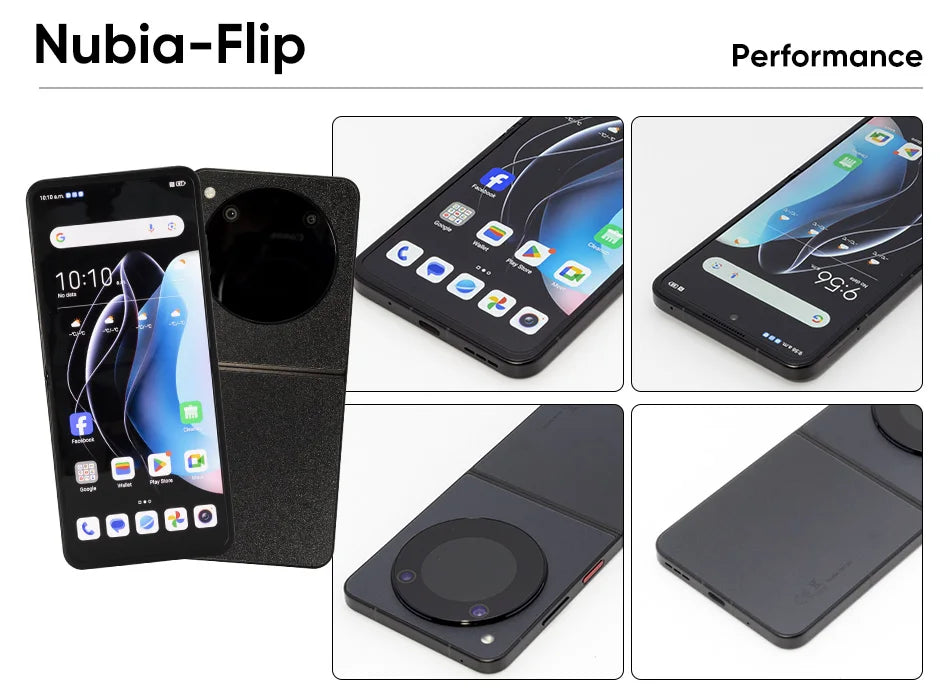 Nubia Flip 5G Global Version Foldable Design Smartphone Android 6.9" 120Hz OLED Folded Screen 50MP AI Dual Camera 33W Charging