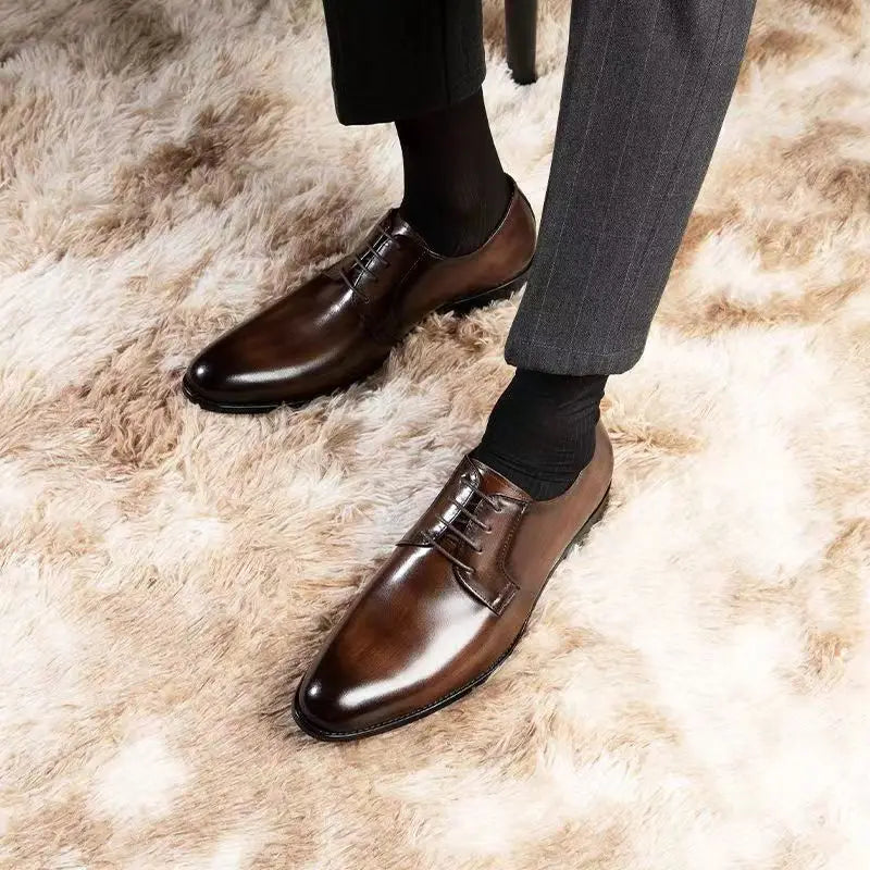 Luxury Mens Leather Shoes High Quality Men's Shoes Pointed Oxford Wedding Leather Men Dress Shoes 2024 Gentleman Office Man Shoe