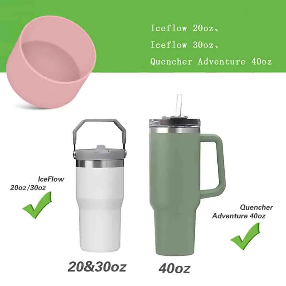 Silicone Insulated Cup Protective Sleeve Cushion Compatible with Stanley Quencher Adventure 40oz Tumbler with Handle 20 30 40oz