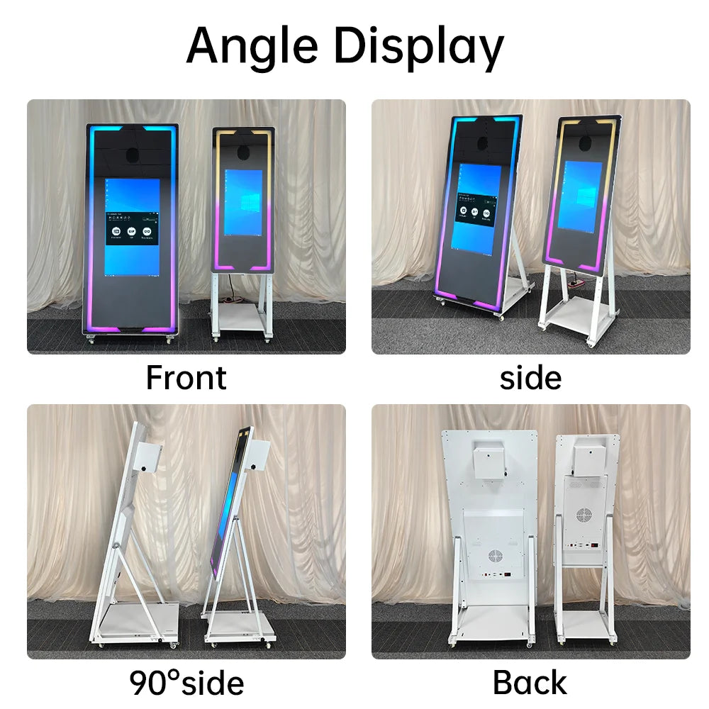 40 65in Touch Screen Magic Mirror Photo Booth Machine With mini PCPortable Selfie Mirror Photo Booth Kiosk For Parties Events