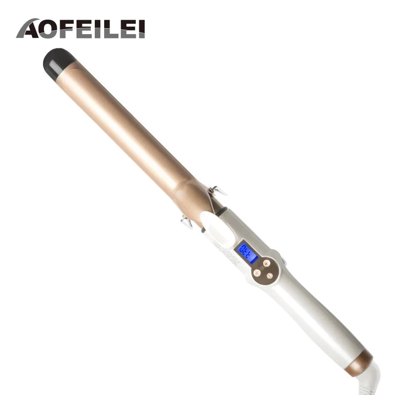 2023 New Real Electric Professional Ceramic Hair Curler Lcd Curling Iron Roller Curls Wand Waver Fashion Styling Tools