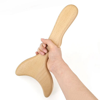 New Beech Scraping Board Wooden Guasha Massage Tool For Back Neck Body Meridian Beauty Dredge Board Carbonized Acupuncture Board